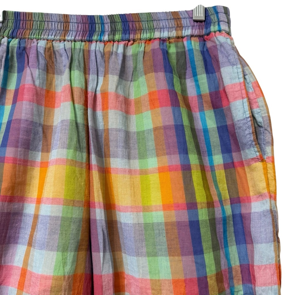 Free People Ticket To Paradise Multicolor Plaid Balloon Beach Pants - Picture 9 of 14